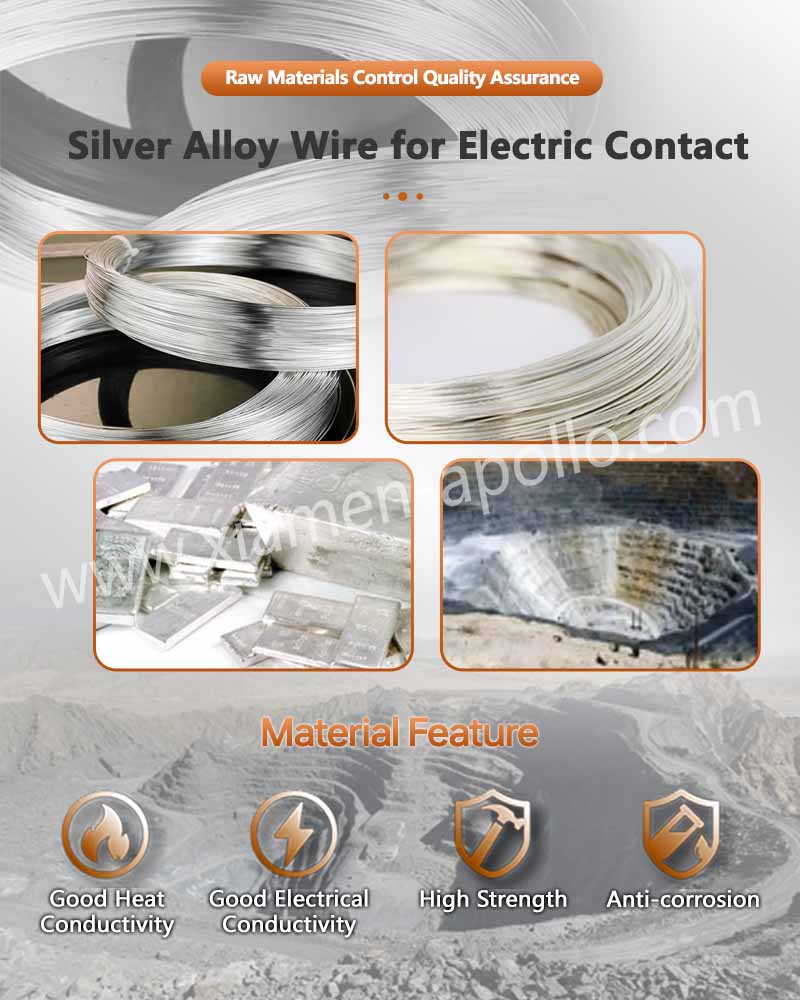 Silver Alloy Raw Material for Static silver contacts Silver Alloy Raw Material for Static silver contacts