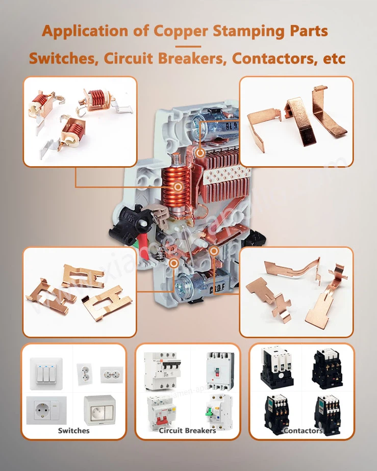Application of Precision Copper Stamped Parts in Switches, Circuit Breakers, Contactors, etc Application of Precision Copper Stamped Parts in Switches, Circuit Breakers, Contactors, etc
