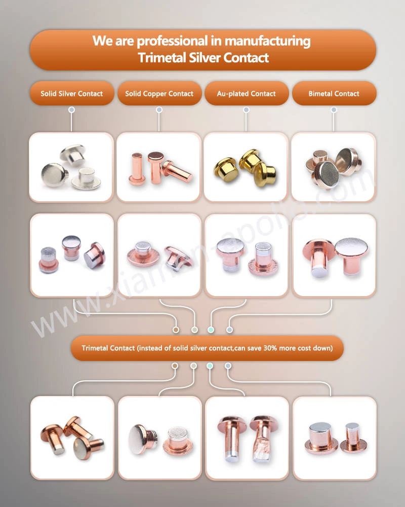 We are professional in manufacturing Trimetal Silver Contact We are professional in manufacturing Trimetal Silver Contact